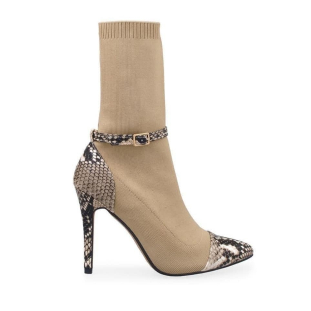 Lemon Drop by Privileged Faux Snake Skin Pointed Heel Sz 5.5